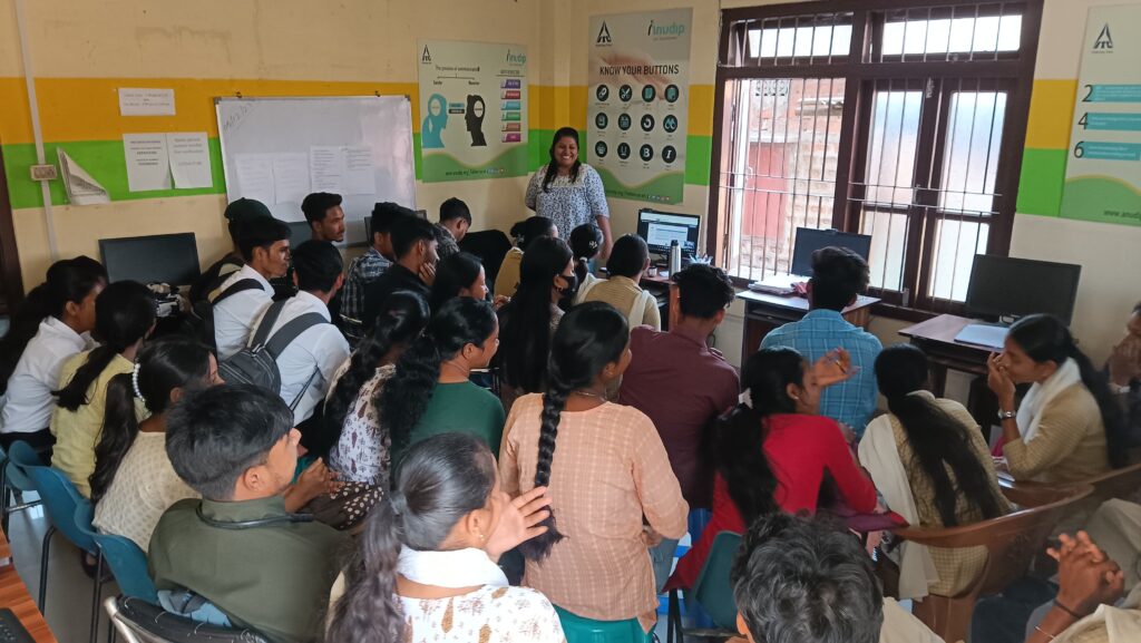 Students in a full school classroom